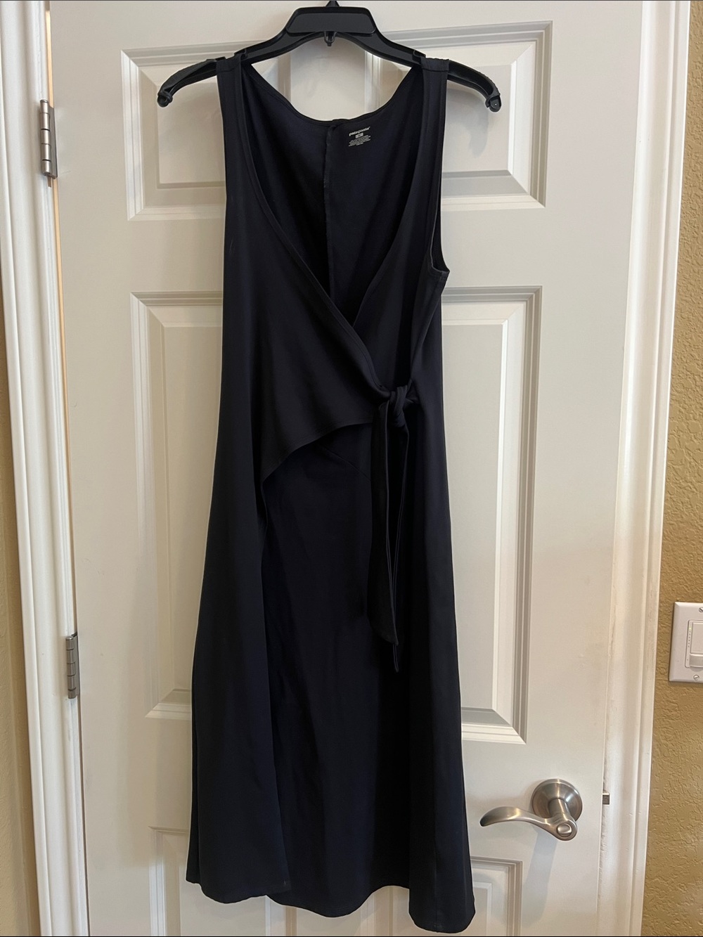 Patagonia Black Sleeveless Wrap Midi Dress